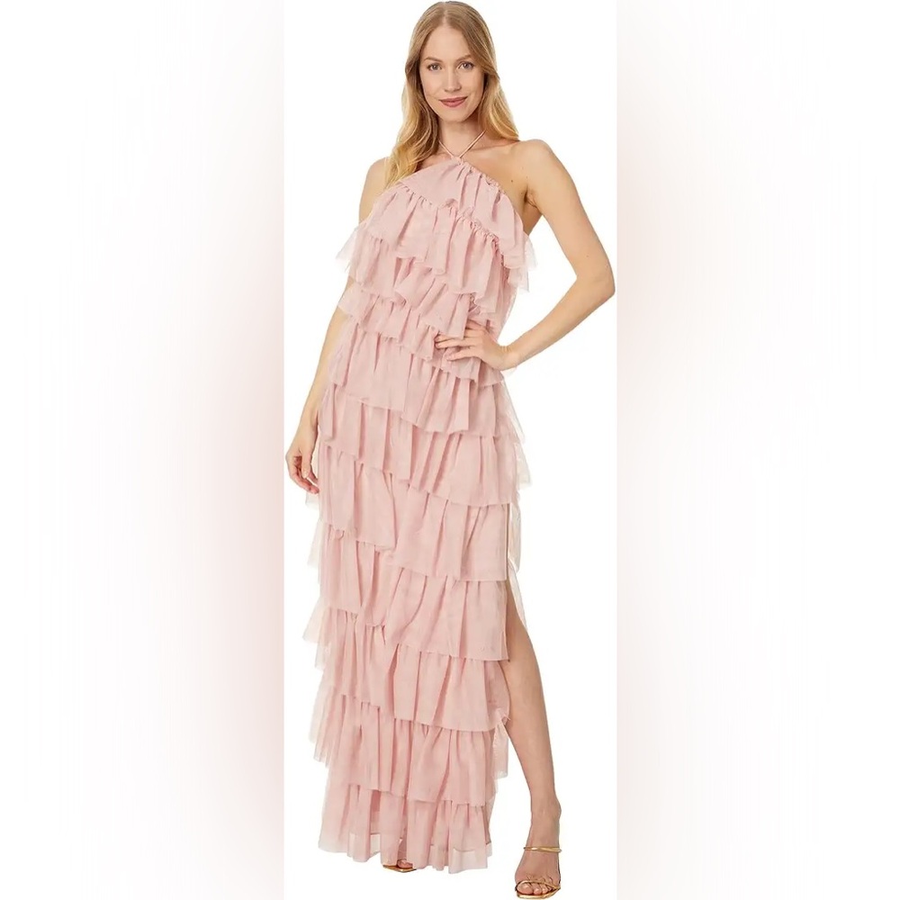 NWT Betsy & Adam
Women's layered Ruffle Halter Gown size 8, 12 - Picture 6 of 16